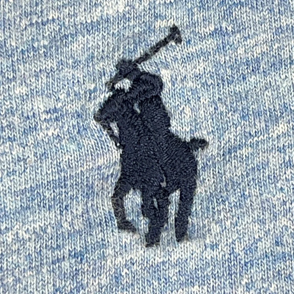 Polo Ralph Lauren T-Shirt Mens XL Blue Long Sleeve Heathered Cotton Pony‎ Logo